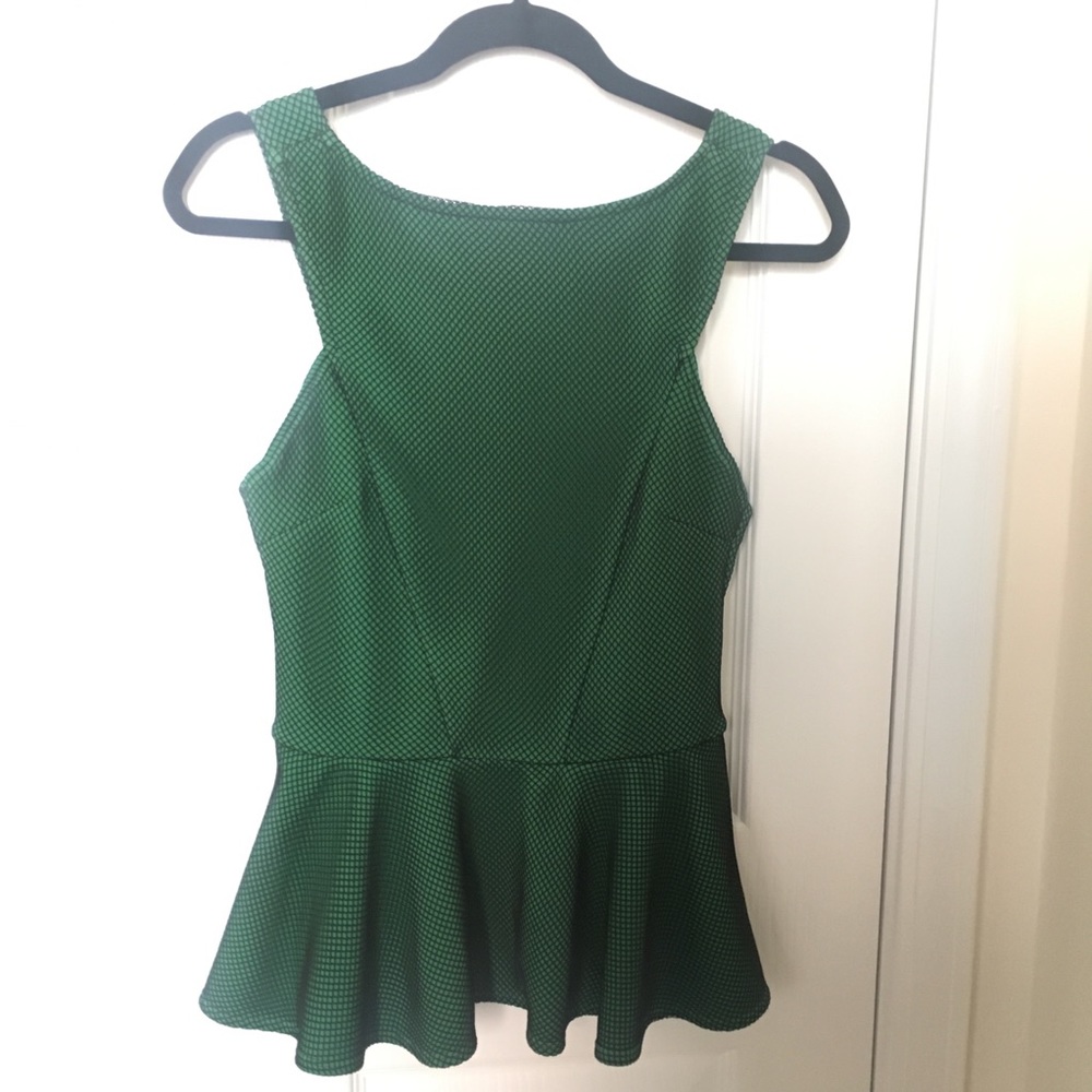 ASOS Green Fishnet Peplum Shirt